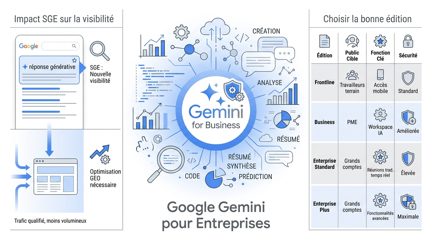 Interface de Google Gemini Enterprise pour la gestion des données en entreprise